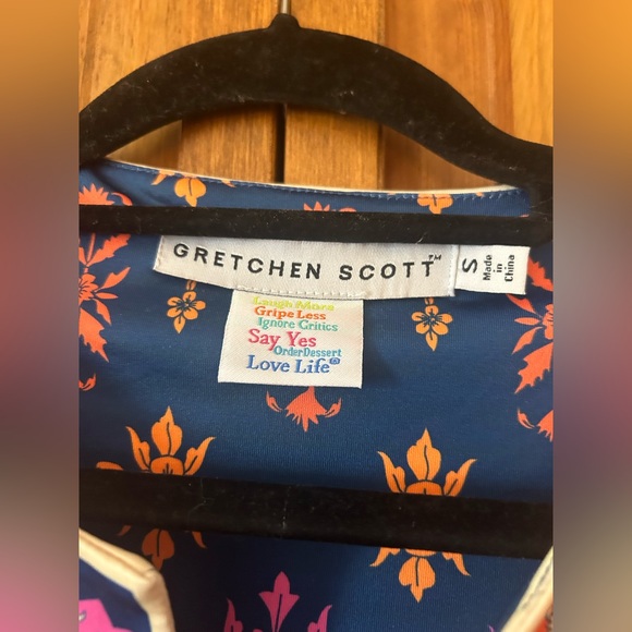 Gretchen Scott Design Women’s Sz S Orange, Pink, & Blue Retro/Mod Inspired Dress - Picture 9 of 16